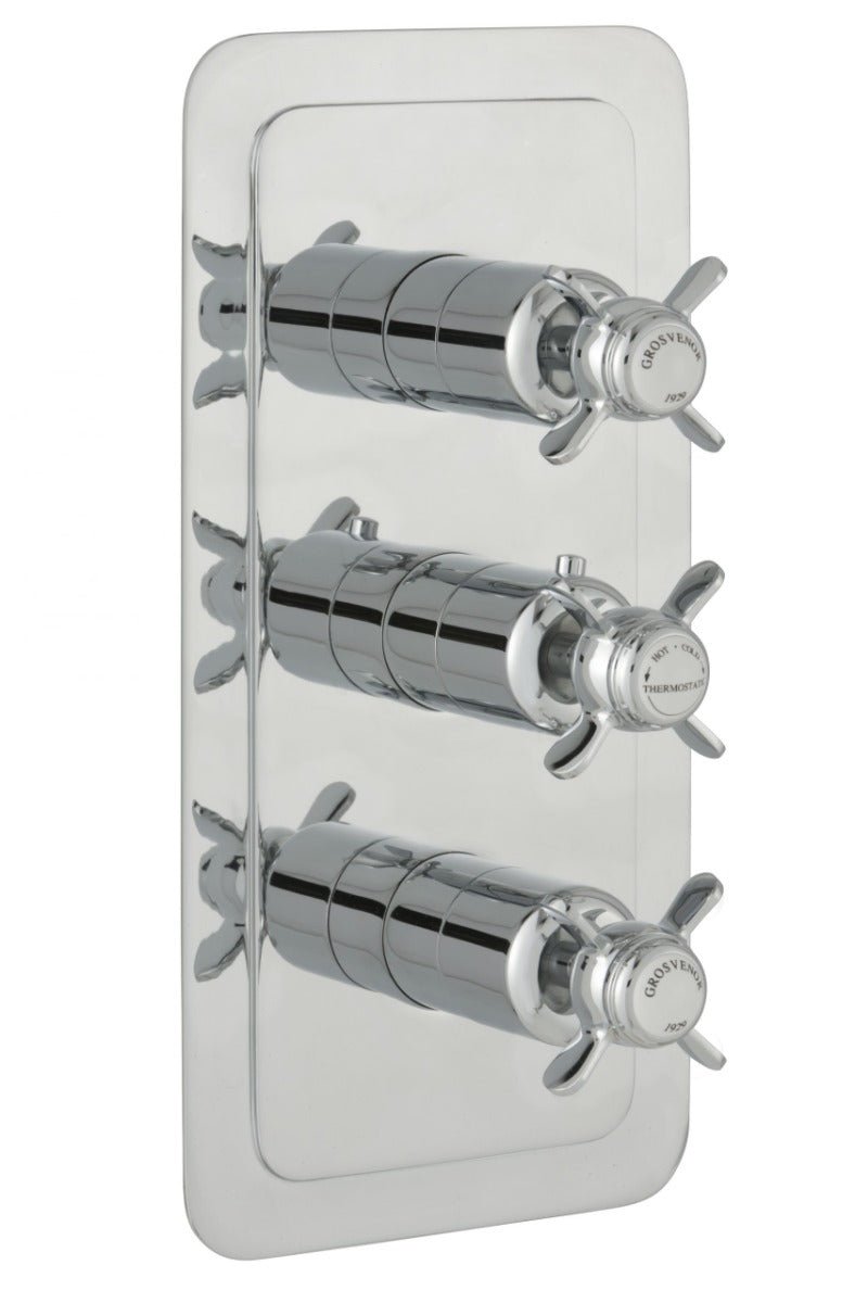 JTP Grosvenor Pinch Thermostatic 2 Outlet Shower Valve - Chrome - 98690 - TAP 'N' SHOWER