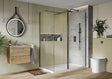 Scudo S8 8mm Clear Glass Gunmetal Flipper Panel - GUNFLIPPER - TAP 'N' SHOWER