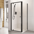 Roman Haven6 6mm Square Pivot Door Shower Enclosure 800 x 800mm - Matt Black - R8MBSE - TAP 'N' SHOWER