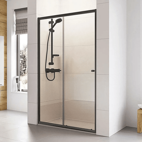 Roman Haven6 Matt Black 1100mm x 1900mm Sliding Shower Door - H3S11CB - TAP 'N' SHOWER