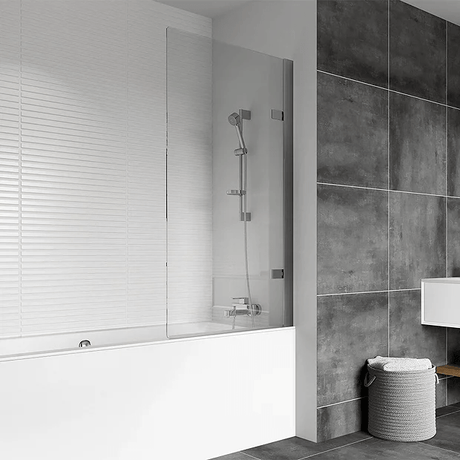 Roman Haven8 Frameless 835mm x 1500mm Right Hand Hinged Bath Screen - H4D12CSR - TAP 'N' SHOWER