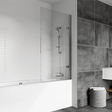 Roman Haven8 Frameless 835mm x 1500mm Left Hand Hinged Bath Screen - H4D12CSL - TAP 'N' SHOWER