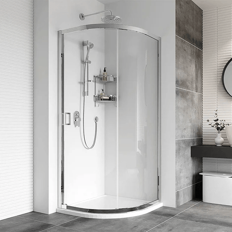 Roman Haven8 One Door Quadrant 900mm x 1950mm Silver Shower Enclosure - H4SQ9CS - TAP 'N' SHOWER