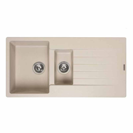 Reginox Harlem 15 1.5 Bowl Sink And Drainer - Caffe Silvery - HARLEM 15 CS - TAP 'N' SHOWER