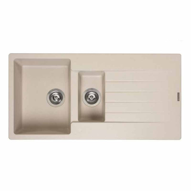 Reginox Harlem 15 1.5 Bowl Sink And Drainer - Caffe Silvery - HARLEM 15 CS - TAP 'N' SHOWER