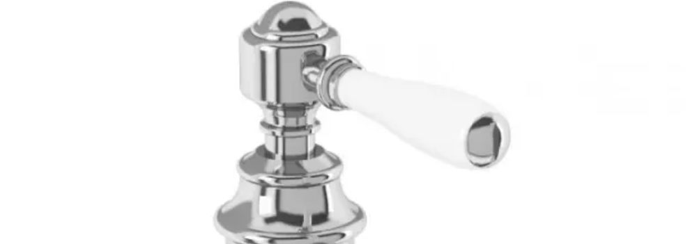 Burlington Arcade Chrome/White Handle For Basin Mixer - ARC65CHR - TAP 'N' SHOWER