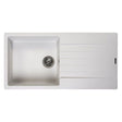 Reginox Harlem 10 1 Bowl Sink And Drainer - Pure White - HARLEM 10 PW - TAP 'N' SHOWER