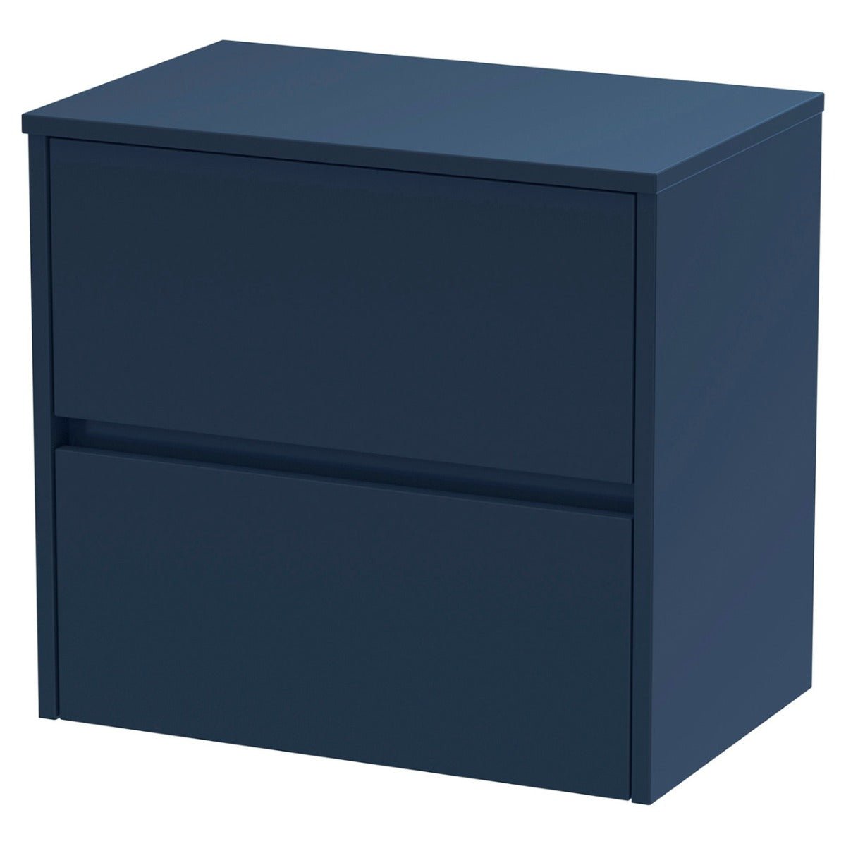 Hudson Reed Havana Wall Hung 2 - Drawer Vanity Unit with Worktop 600mm Wide - Midnight Blue - HAV2904W - TAP 'N' SHOWER