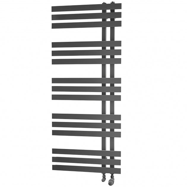 Towelrads Cobham Straight Heated Towel Rail 1200mm High x 500mm Wide - Anthracite - 120890 - TAP 'N' SHOWER