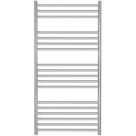 Towelrads Eversley Straight Heated Towel Rail 1200mm High x 600mm Wide - Polished Stainless Steel - 136036 - TAP 'N' SHOWER