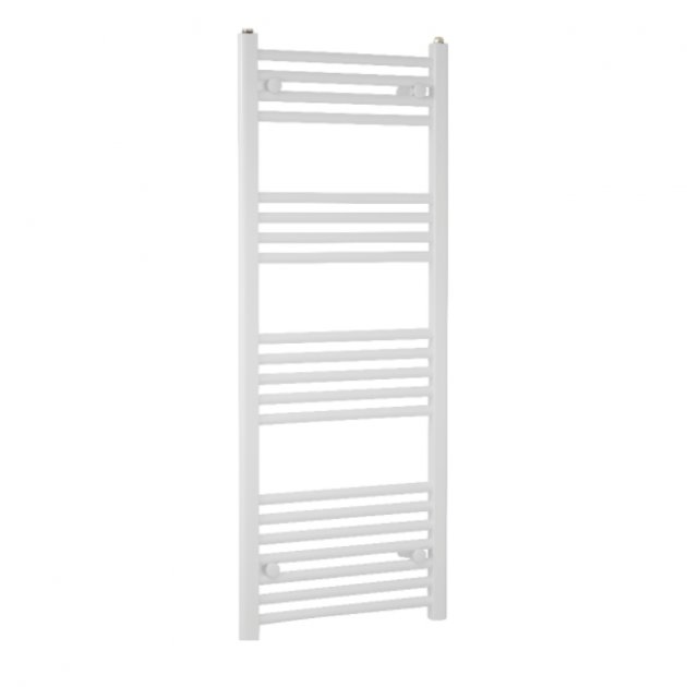 Towelrads Independent Straight Heated Towel Rail 1400mm High x 600mm Wide - White - 130016 - TAP 'N' SHOWER