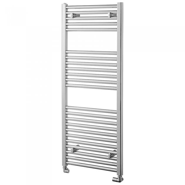 Towelrads Pisa Straight Heated Towel Rail 1200mm High x 450mm Wide - Chrome - 140016 - TAP 'N' SHOWER