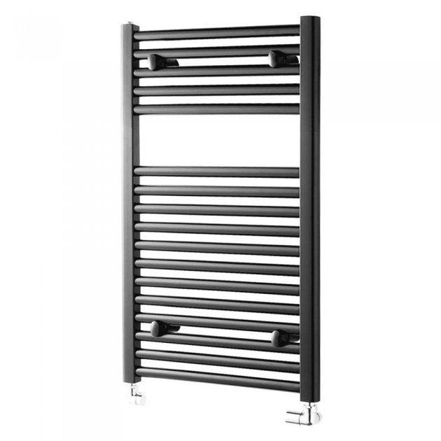 Towelrads Pisa Straight Heated Towel Rail 800mm High x400mm Wide - Anthracite - 150001 - TAP 'N' SHOWER