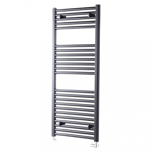 Towelrads Pisa Straight Heated Towel Rail 1200mm High x 500mm Wide - Anthracite - 150005 - TAP 'N' SHOWER