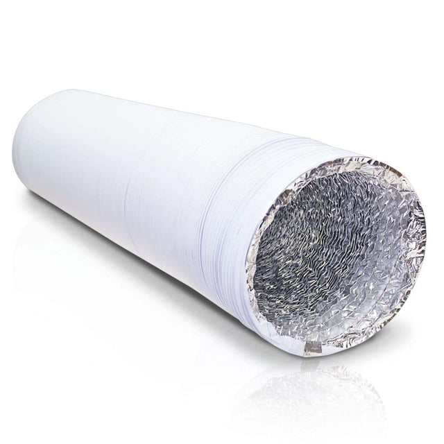 125mm Blauberg white PVC heavy duty flexible duct hose for extractor fans and air conditioning units, 3m long