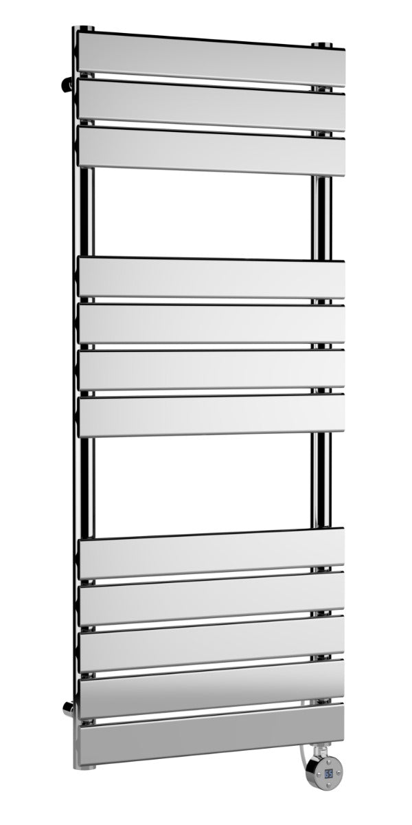Hudson Reed Electric Square Flat Towel Rail with 12 Bars 1213mm x 500mm - Chrome - HL359 - TAP 'N' SHOWER