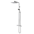 TNS Options Square Thermostatic Bar Mixer Valve with Overhead Rain Sho