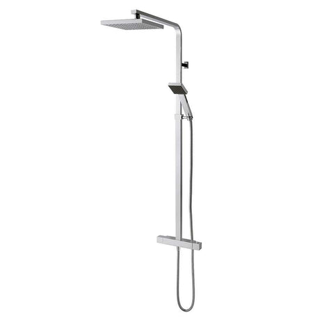 TNS Options Square Thermostatic Bar Mixer Valve with Overhead Rain Sho