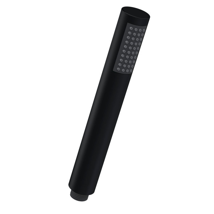 Nuie Round Shower Pencil Handset - Matt Black - HO407