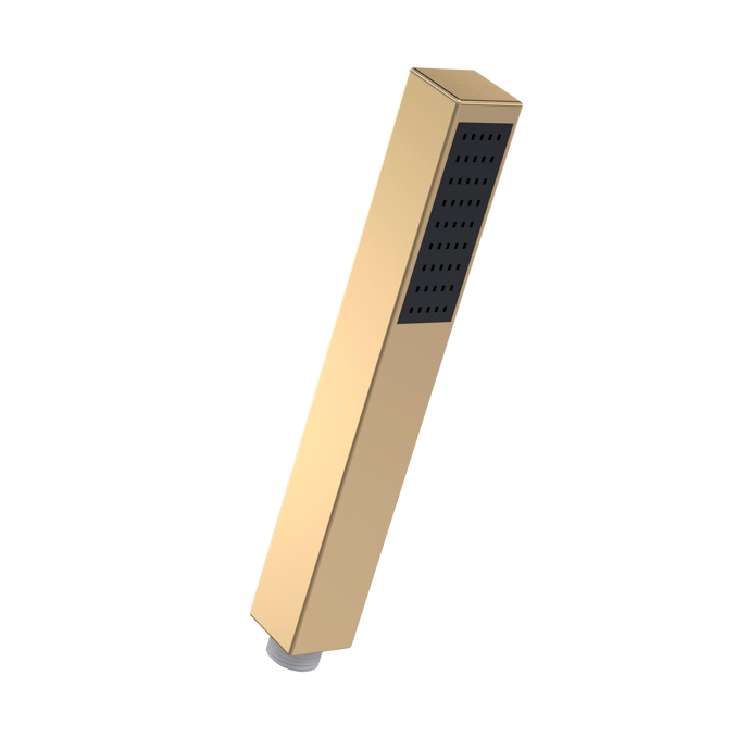 Nuie Square Pencil Modern Shower Handset - Brushed Brass - HO810 - TAP 'N' SHOWER