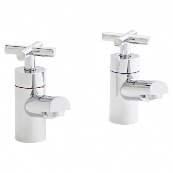 Kartell Times Pair Bath Pillar Taps - Polished Chrome - TAP085TI - TAP 'N' SHOWER