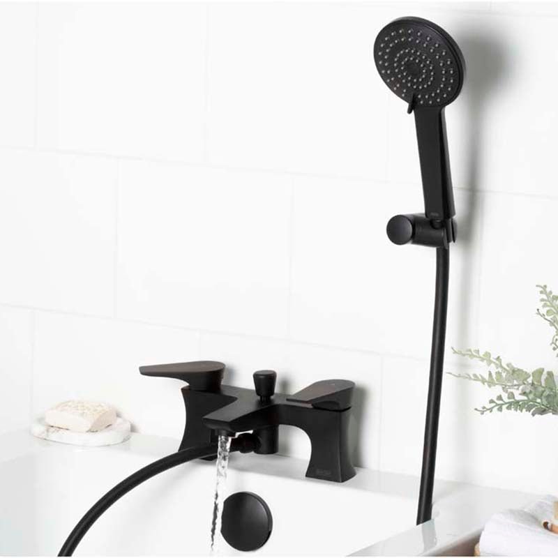 Bristan Hourglass Bath Shower Mixer Tap - Black - HOU BSM BLK - TAP 'N' SHOWER
