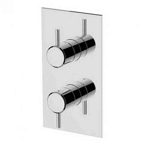 Burlington Riviera Dual Outlet Concealed Thermo Valve Only (Chrome Fac