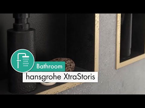 Hansgrohe XtraStoris Individual Wall Niche Matt White With Design Frame 300/300/100 - Polished Gold Optic - 56099990 - TAP 'N' SHOWER