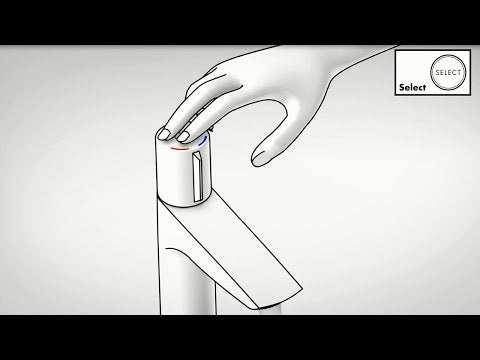 Hansgrohe Talis Select E chrome basin mixer with single handle for water control, 110mm spout height