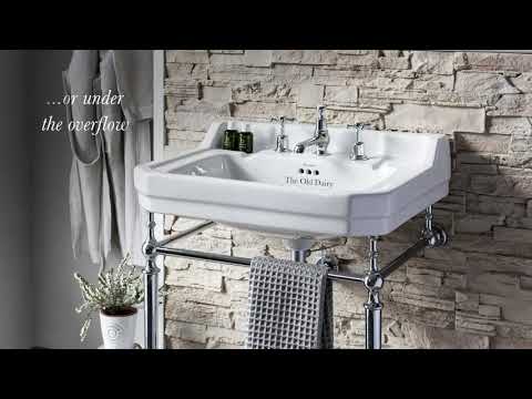 Burlington Edwardian 2 Tapholes Pedestal Basin 560 x 470mm - White - B42THTRA - TAP 'N' SHOWER