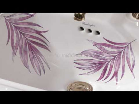 Burlington Bespoke Oriental Blossom 1 Taphole Edwardian Pedestal Basin 610 x 505mm - White - B51THBLOSS - TAP 'N' SHOWER
