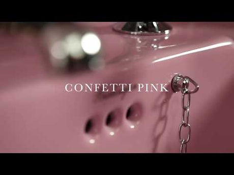 Burlington Bespoke Confetti 3 Tapholes Edwardian Pedestal Basin 610 x 505mm - Pink - B53THPINK - TAP 'N' SHOWER