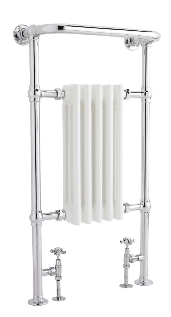 Launde Abbey Small Harrow Traditional Radiator 965 x 540mm - Chrome - TAP 'N' SHOWER
