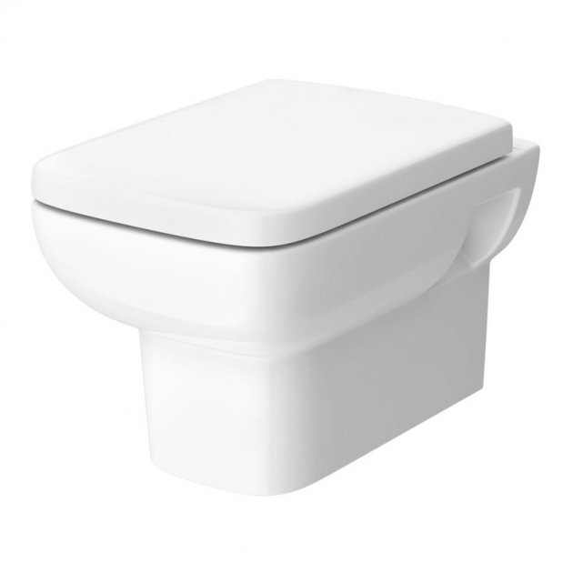 Hudson Reed Arlo Square Wall Hung Square Pan 525mm Projection Soft Clo