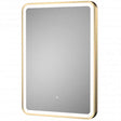 Hudson Reed Wall Mounted Bathroom Mirror with Touch Sensor 700mm High x 500mm Wide - Brushed Brass - LQ702