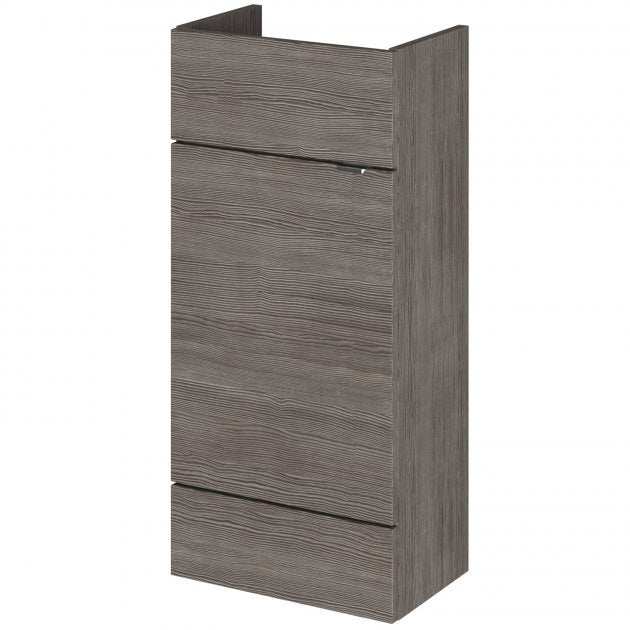 Hudson Reed Fusion Compact Vanity Unit 400mm wide in brown grey Avola finish with modern wood texture and sleek design