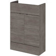 Hudson Reed Fusion compact bathroom vanity unit in brown grey Avola finish with double doors and modern design