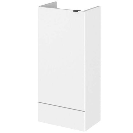 Hudson Reed Fusion modern compact 400mm-wide gloss white bathroom base unit with soft-close door