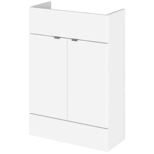 Hudson Reed Fusion modern compact gloss white vanity unit 600mm wide for bathroom storage
