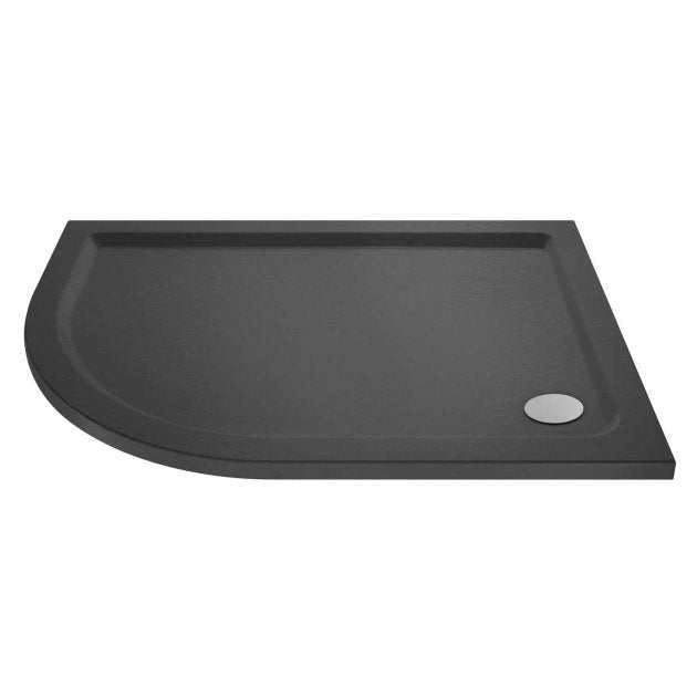 Hudson Reed Offset Quadrant Flat Top Left Handed Shower Tray 1000mm x 800mm - Slate Grey - TR71108 - TAP 'N' SHOWER
