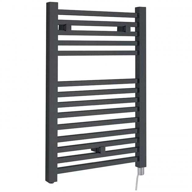 Hudson Reed Eton Wall Mounted Electric Heated Towel Rail 690mm High x 500mm Wide - Anthracite - HL152