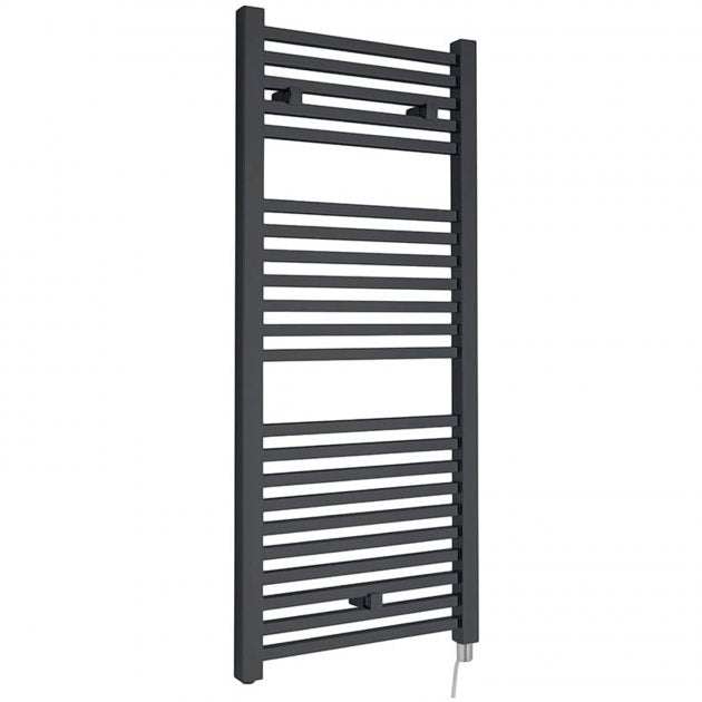 Hudson Reed Eton Wall Mounted Electric Heated Towel Rail 1100mm High x 500mm Wide - Anthracite - HL153
