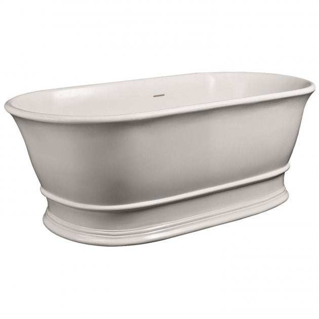 Hudson Reed Farringdon white solid surface double ended oval freestanding bath 1555mm by 740mm