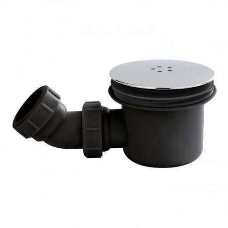 Hudson Reed Black Fast Flow 90mm Shower Tray Waste with Chrome Cover 90mm - Black  - STW007