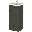 Hudson Reed Fusion modern floor standing vanity unit with rectangular polymarble basin in Hacienda Black finish