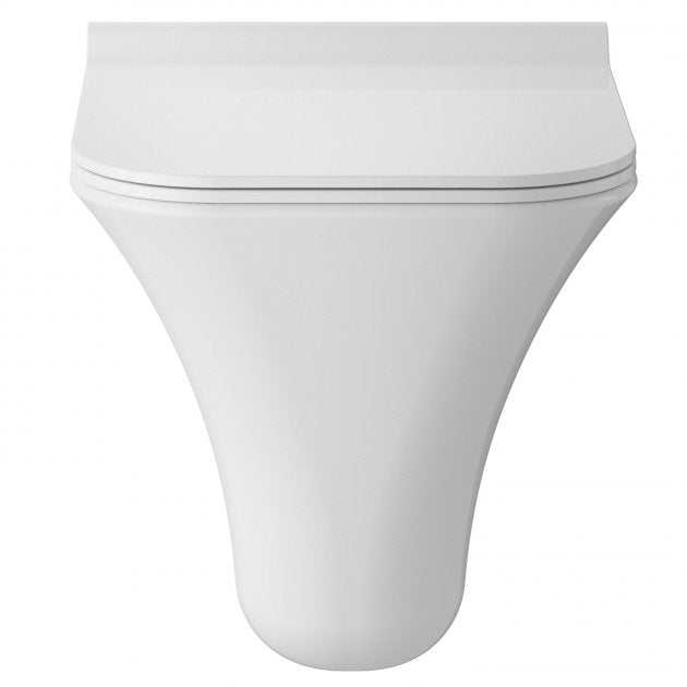 Hudson Reed Grace Modern Wall Hung Rimless Pan Soft Close Seat - White