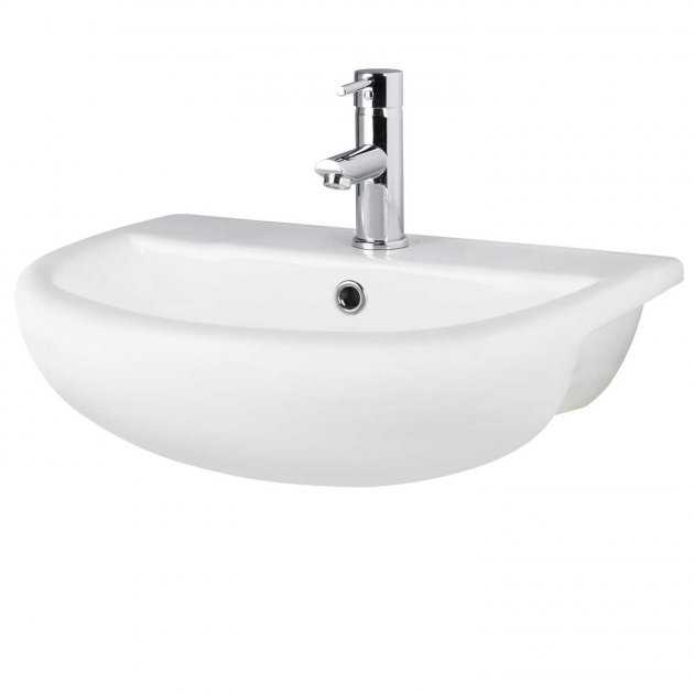 Hudson Reed Harmony 1 Tap Hole Semi Recessed Basin 500mm Wide - White