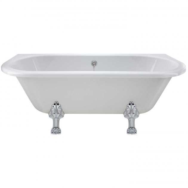 Hudson Reed Kenton white double-ended freestanding bath with pride leg set and acrylic finish