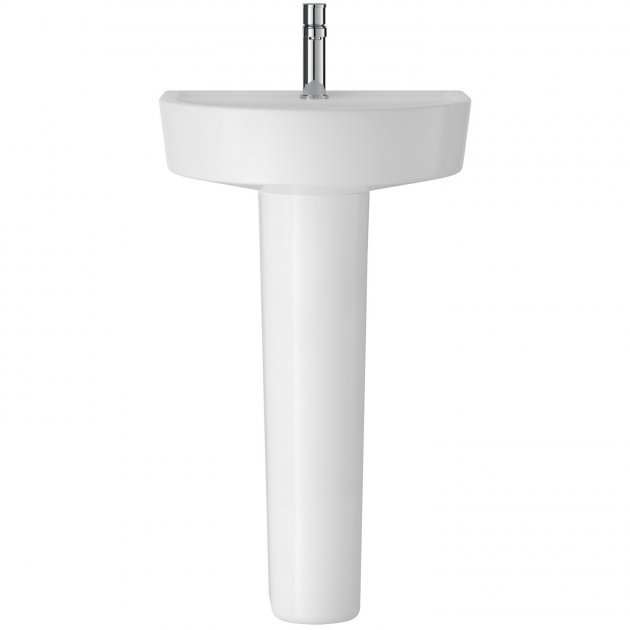 Hudson Reed Marlow 1 Tap Hole  Modern Basin and Full Pedestal 520mm Wi