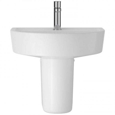 Hudson Reed Marlow 1 Tap Hole  Comfort Basin and Semi Pedestal 520mm W